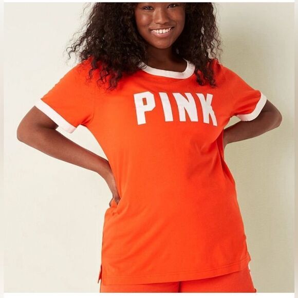 NWOT VS Pink Cotton Short Sleeve
Campus Ringer Tee - Picture 2 of 7